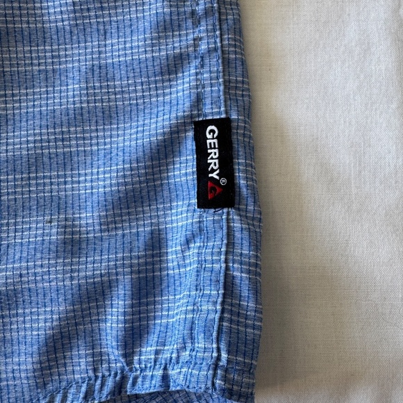 GERRY Men's‎ Short Sleeve Micro-Check Button Up Shirt Blue Size XXL Flap Pockets - Picture 12 of 13